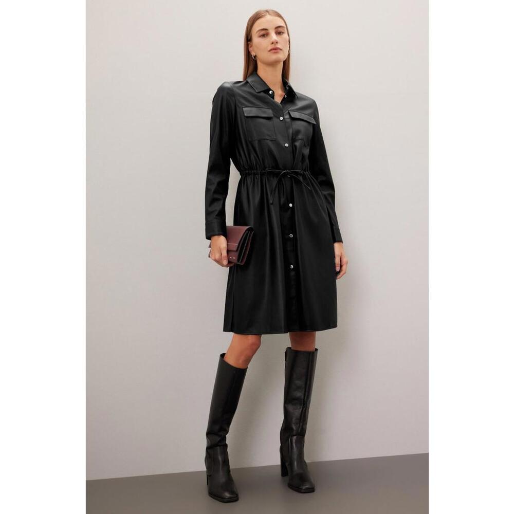 BOSS Black Daledy Leather Dress Size 12 with Marks on Leather